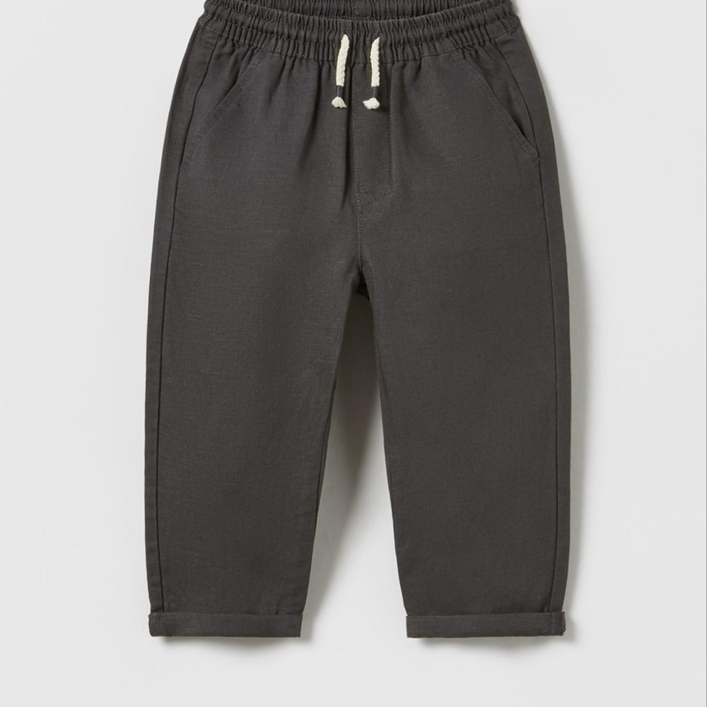 Zara Kids Flowy Linen Blend Pants